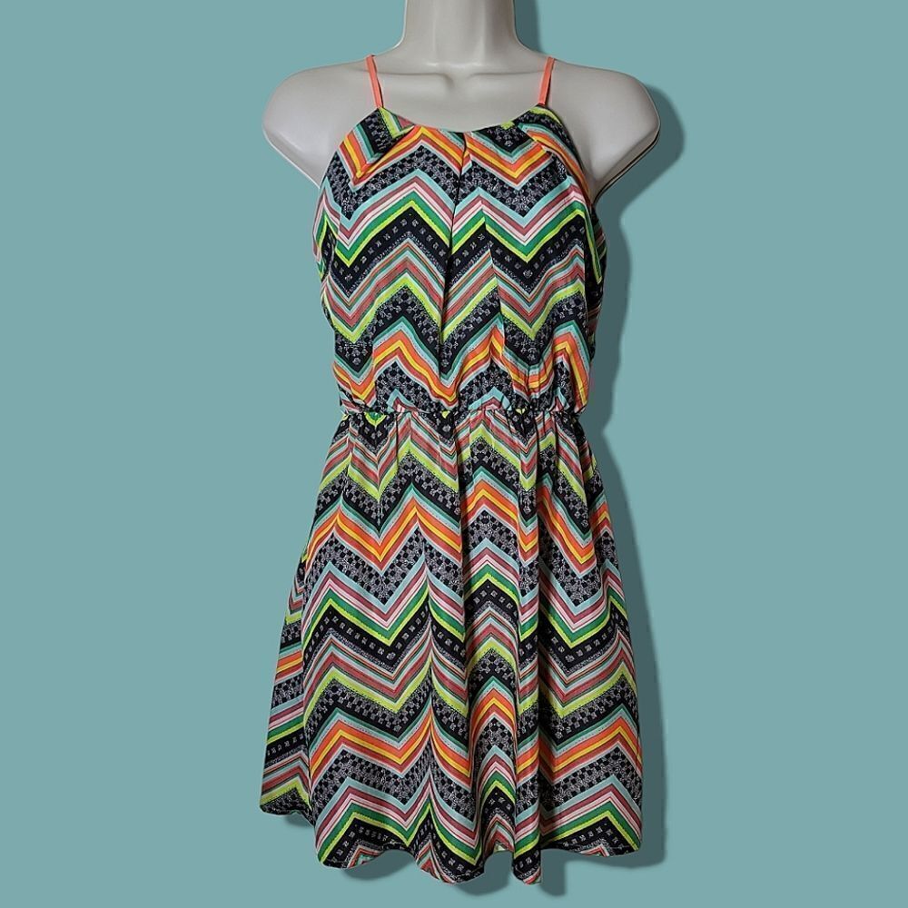 My Michelle Junior Striped Chevron Dress